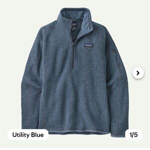 Patagonia better sweater 1/4 zip fleece in utility blue, small